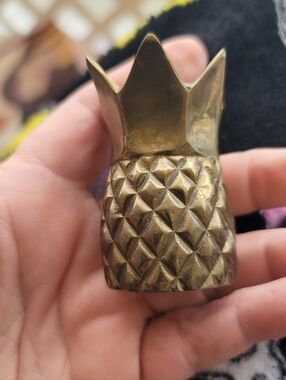 Vintage Brass Pineapple Candle Or Tooth Pick Holder.